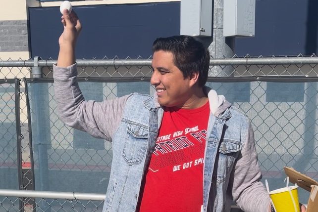 Science Teacher Justin Perez demonstrates an egg drop project!