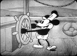 The 1928 Mickey Mouse. After 95 years, he has finally entered the public domain.

Photo from Disneys Steamboat Willie
