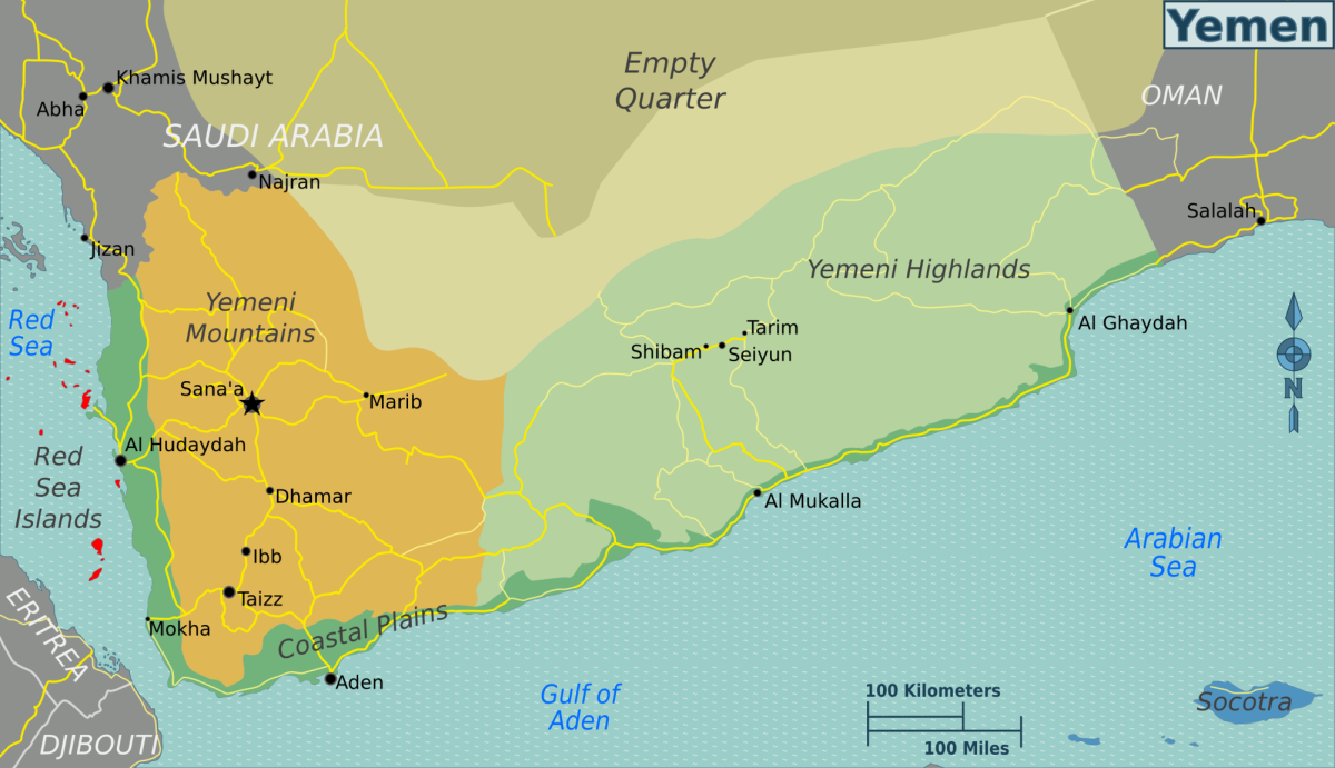 Yemen is located in between both the Arabian Sea and the Red Sea. This path is crucial for ships to pass through, or else many more months of travel.