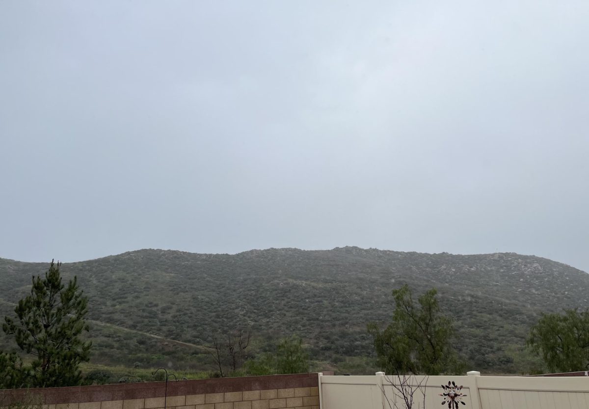 Picture of when it was raining in Lake Elsinore. Photo taken: March 2, 2024.