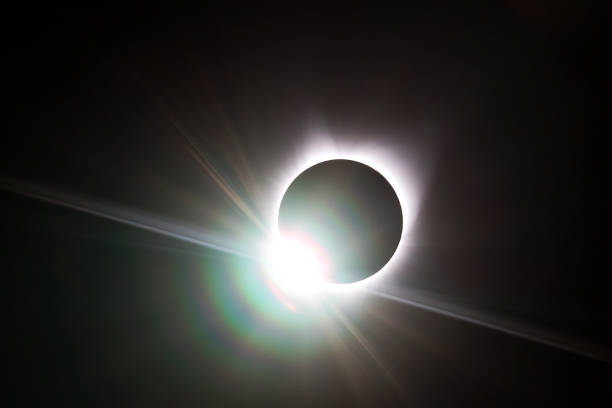Diamond ring seen in the sky during the 2017 solar eclipse.