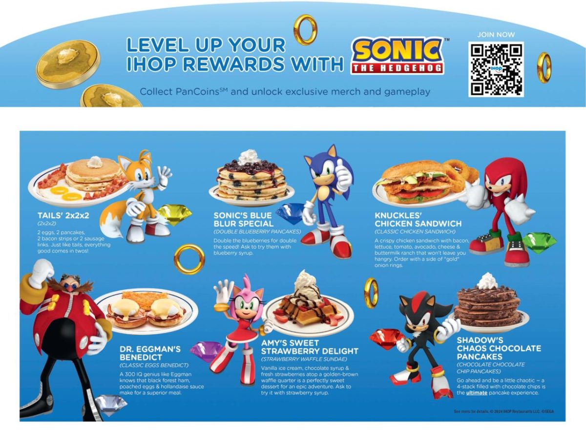The full Sonic the Hedgehog-themed menu