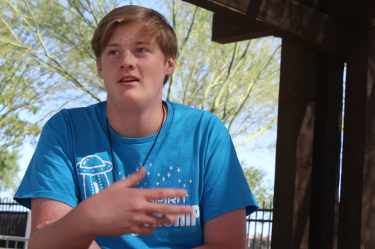 A picture taken of Bentley Jenkins during an interview conducted by Che' Marroquin.