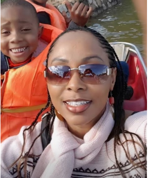 Baraka and his mom during their trip to Kenya
